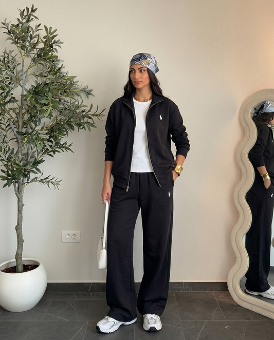Polo Relaxed Fit Tracksuit | Black - ZAYA Jeans