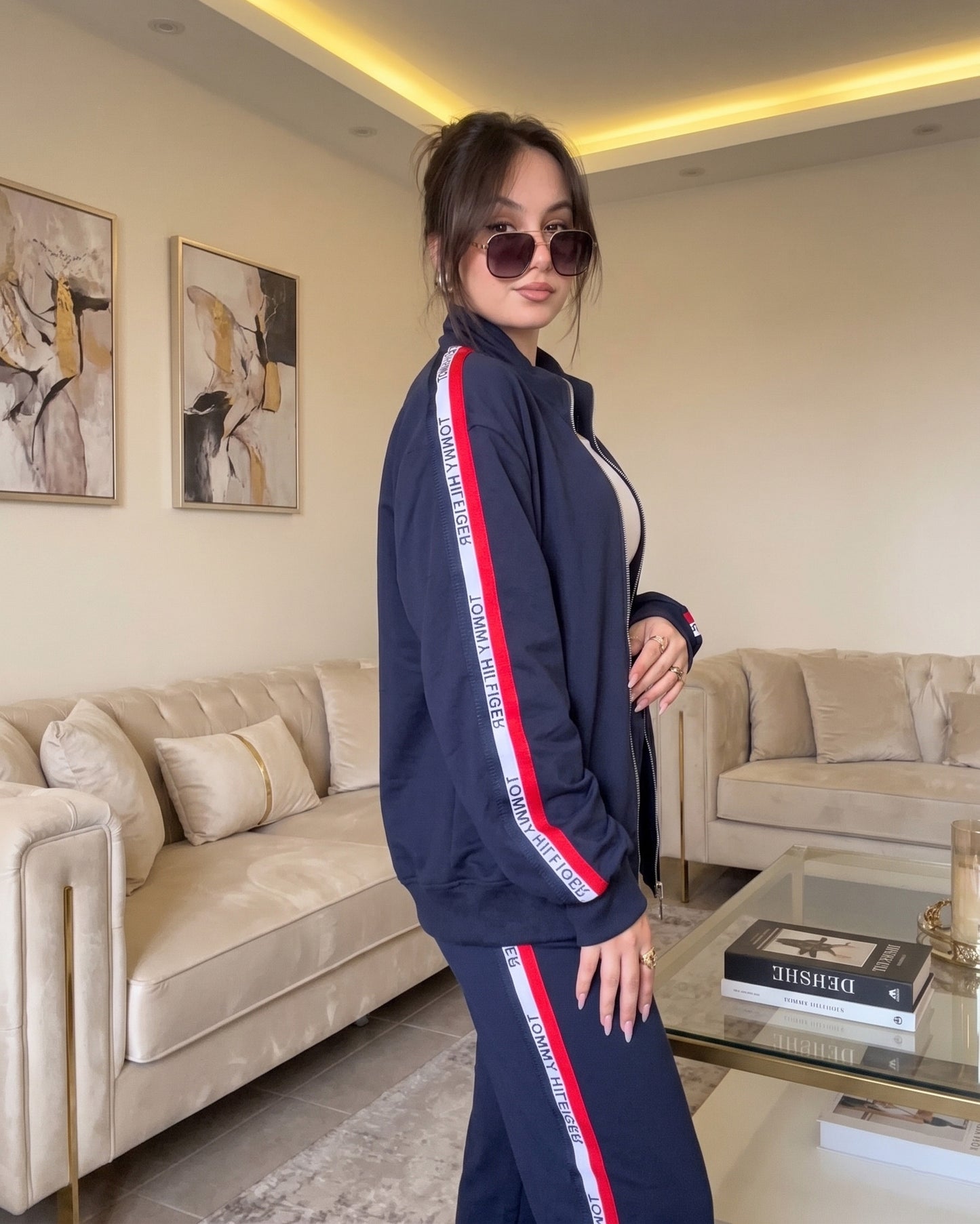 Tommy Hilfiger Side Tape Tracksuit | Dark Blue - ZAYA Jeans