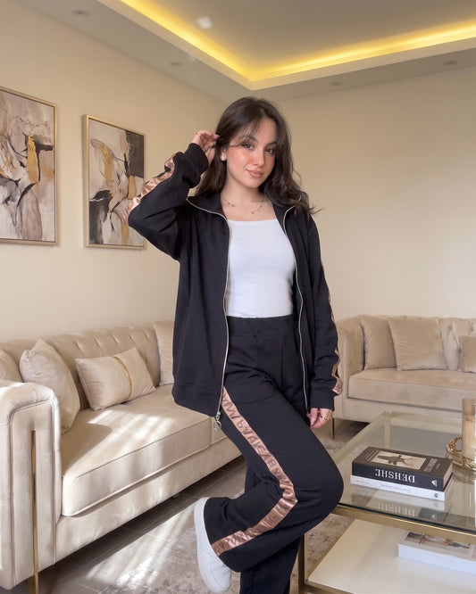 Balmain Paris Signature Tape Tracksuit | Black - ZAYA Jeans
