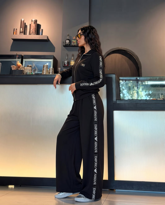 ARMANI Side Tape Tracksuit | Black - ZAYA Jeans